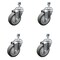 Service Caster 4 Inch SS Thermoplastic Rubber Wheel Swivel 1/2 Inch Threaded Stem Caster Set SCC SCC-SSTS20S414-TPRB-M1215-4 - alternate 1